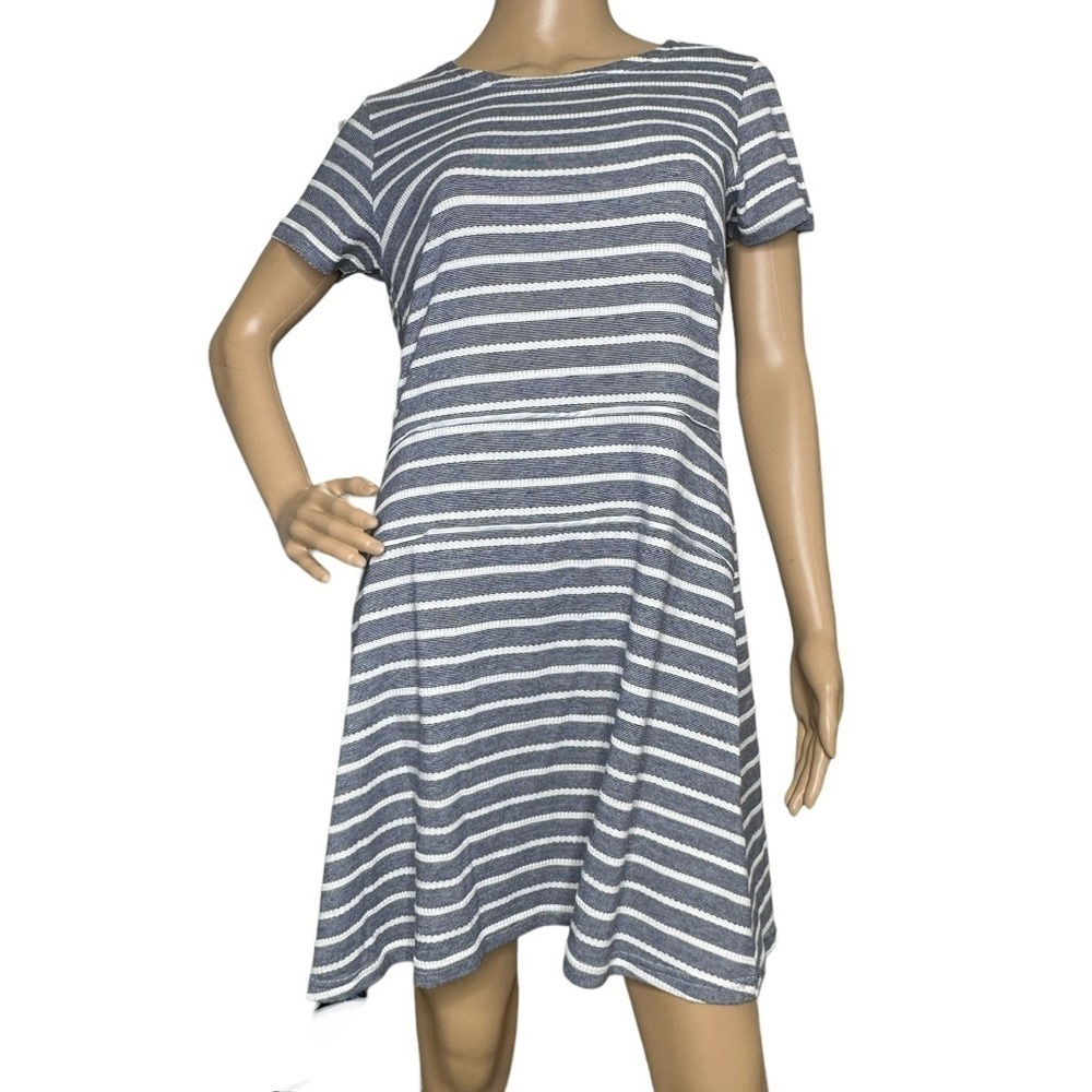 Sail to Sable navy and white stripe dress Medium